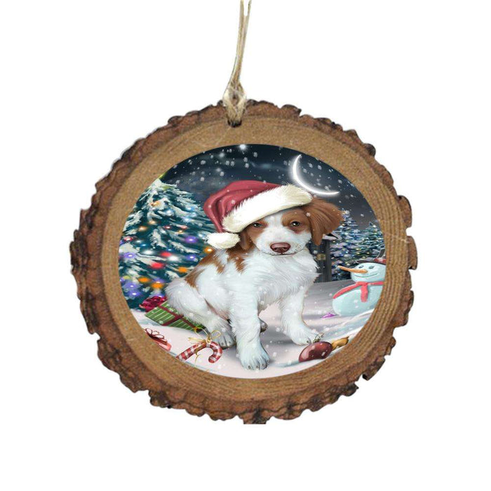 Have a Holly Jolly Christmas Happy Holidays Brittany Spaniel Dog Wooden Christmas Ornament WOR48104