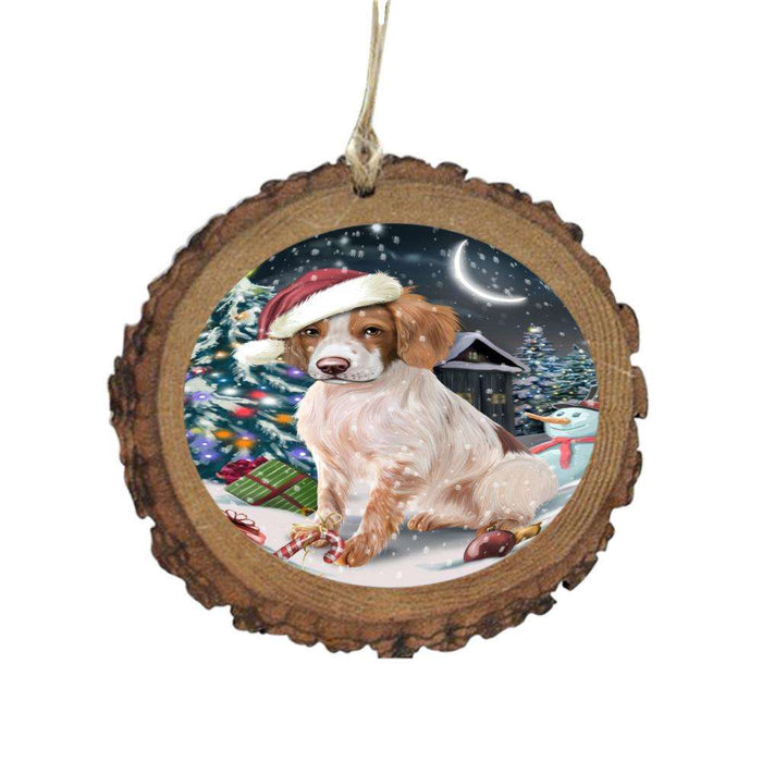 Have a Holly Jolly Christmas Happy Holidays Brittany Spaniel Dog Wooden Christmas Ornament WOR48105