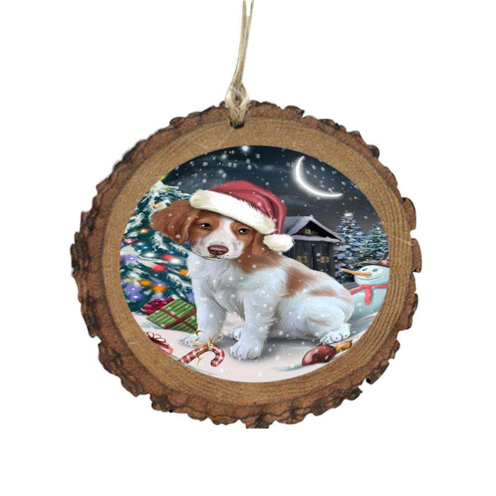 Have a Holly Jolly Christmas Happy Holidays Brittany Spaniel Dog Wooden Christmas Ornament WOR48107