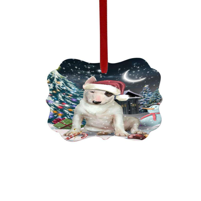 Have a Holly Jolly Christmas Happy Holidays Bull Terrier Dog Double-Sided Photo Benelux Christmas Ornament LOR48108