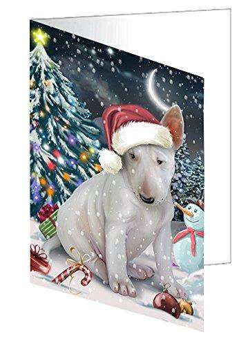 Have a Holly Jolly Christmas Happy Holidays Bull Terrier Dog Handmade Artwork Assorted Pets Greeting Cards and Note Cards with Envelopes for All Occasions and Holiday Seasons GCD2435