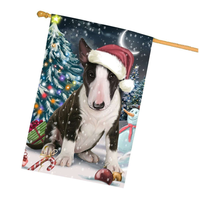 Have a Holly Jolly Christmas Happy Holidays Bull Terrier Dog House Flag HFLG241