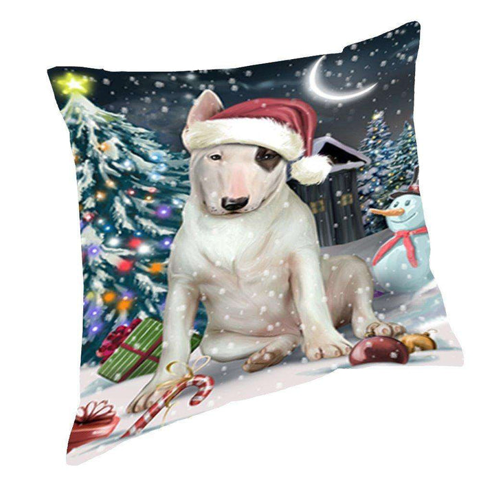 Have a Holly Jolly Christmas Happy Holidays Bull Terrier Dog Throw Pillow PIL224