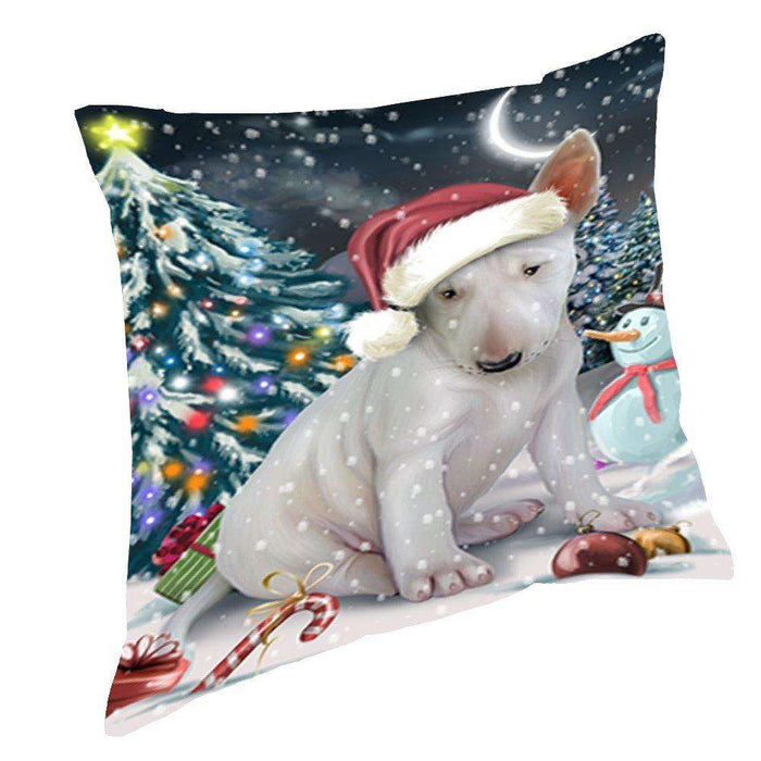 Have a Holly Jolly Christmas Happy Holidays Bull Terrier Dog Throw Pillow PIL232