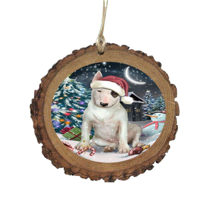 Have a Holly Jolly Christmas Happy Holidays Bull Terrier Dog Wooden Christmas Ornament WOR48108