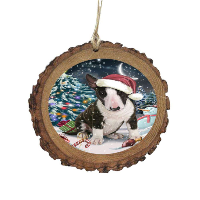 Have a Holly Jolly Christmas Happy Holidays Bull Terrier Dog Wooden Christmas Ornament WOR48109
