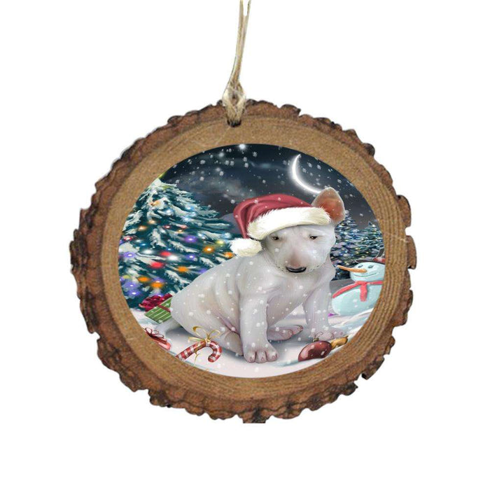 Have a Holly Jolly Christmas Happy Holidays Bull Terrier Dog Wooden Christmas Ornament WOR48110