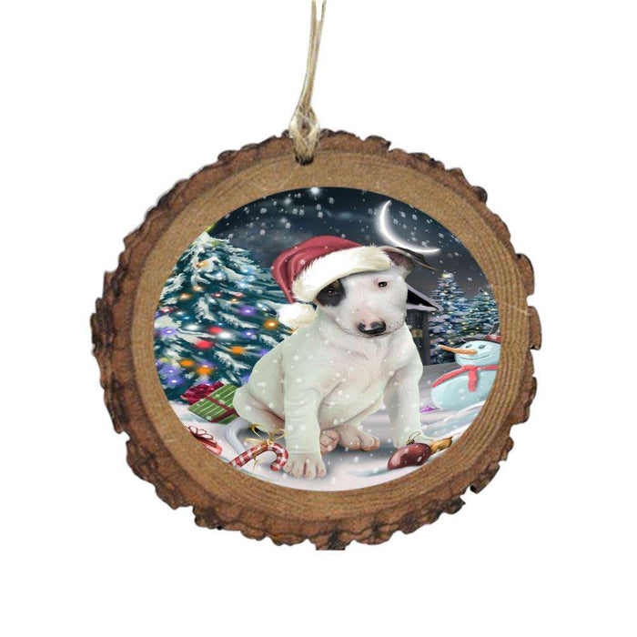 Have a Holly Jolly Christmas Happy Holidays Bull Terrier Dog Wooden Christmas Ornament WOR48111