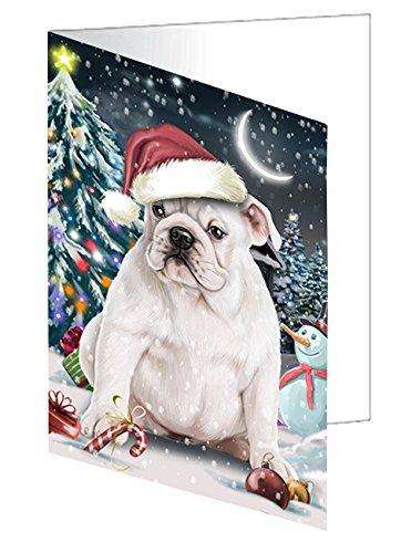 Have a Holly Jolly Christmas Happy Holidays Bulldog Handmade Artwork Assorted Pets Greeting Cards and Note Cards with Envelopes for All Occasions and Holiday Seasons GCD170