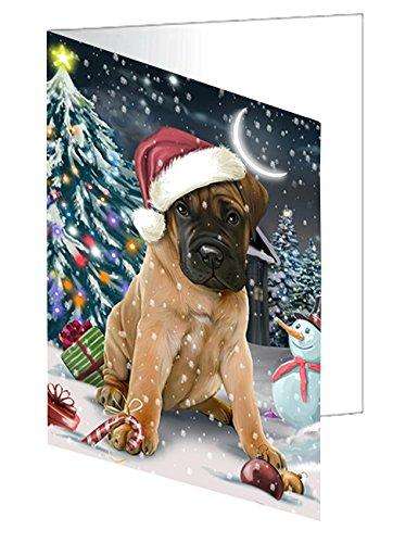 Have a Holly Jolly Christmas Happy Holidays Bullmastiff Dog Handmade Artwork Assorted Pets Greeting Cards and Note Cards with Envelopes for All Occasions and Holiday Seasons GCD2445