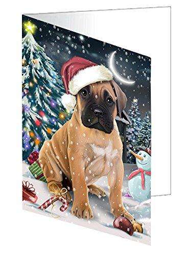 Have a Holly Jolly Christmas Happy Holidays Bullmastiff Dog Handmade Artwork Assorted Pets Greeting Cards and Note Cards with Envelopes for All Occasions and Holiday Seasons GCD2450