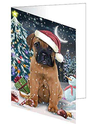 Have a Holly Jolly Christmas Happy Holidays Bullmastiff Dog Handmade Artwork Assorted Pets Greeting Cards and Note Cards with Envelopes for All Occasions and Holiday Seasons GCD2460