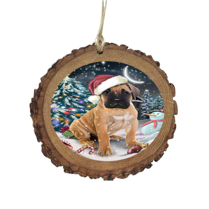 Have a Holly Jolly Christmas Happy Holidays Bullmastiff Dog Wooden Christmas Ornament WOR48117