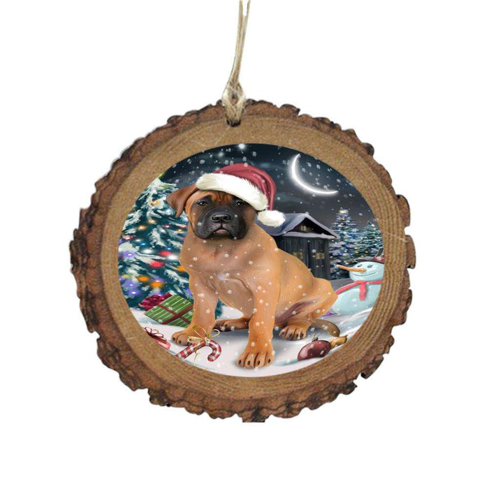 Have a Holly Jolly Christmas Happy Holidays Bullmastiff Dog Wooden Christmas Ornament WOR48118