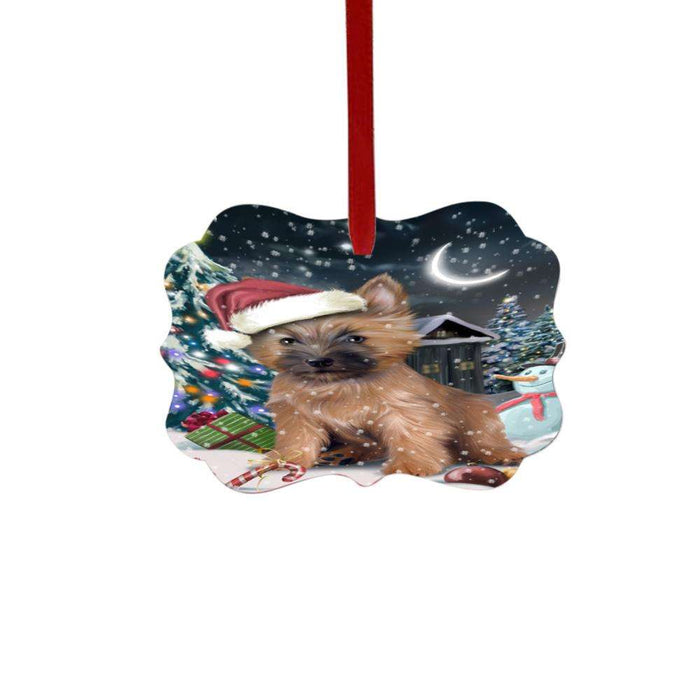 Have a Holly Jolly Christmas Happy Holidays Cairn Terrier Dog Double-Sided Photo Benelux Christmas Ornament LOR48121