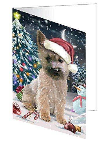 Have a Holly Jolly Christmas Happy Holidays Cairn Terrier Dog Handmade Artwork Assorted Pets Greeting Cards and Note Cards with Envelopes for All Occasions and Holiday Seasons GCD200