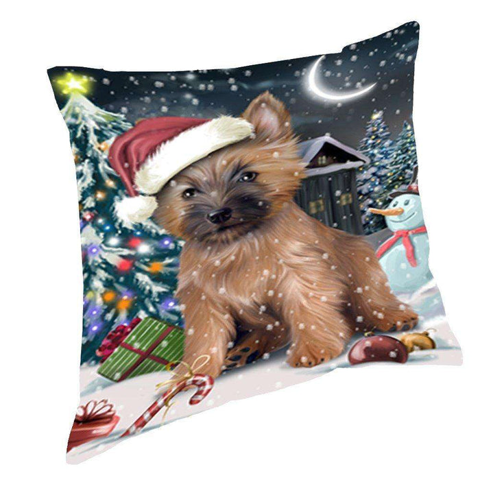 Have a Holly Jolly Christmas Happy Holidays Cairn Terrier Dog Throw Pillow PIL276