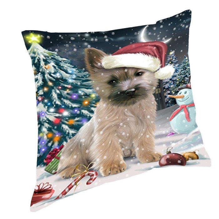 Have a Holly Jolly Christmas Happy Holidays Cairn Terrier Dog Throw Pillow PIL280