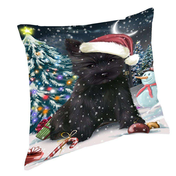 Have a Holly Jolly Christmas Happy Holidays Cairn Terrier Dog Throw Pillow PIL284