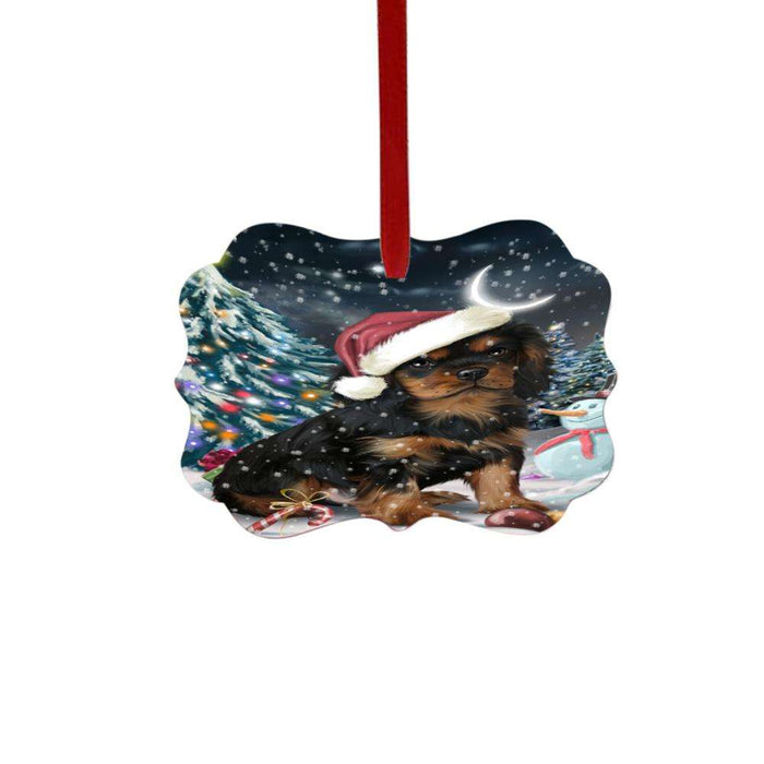 Have a Holly Jolly Christmas Happy Holidays Cavalier King Charles Spaniel Dog Double-Sided Photo Benelux Christmas Ornament LOR48125