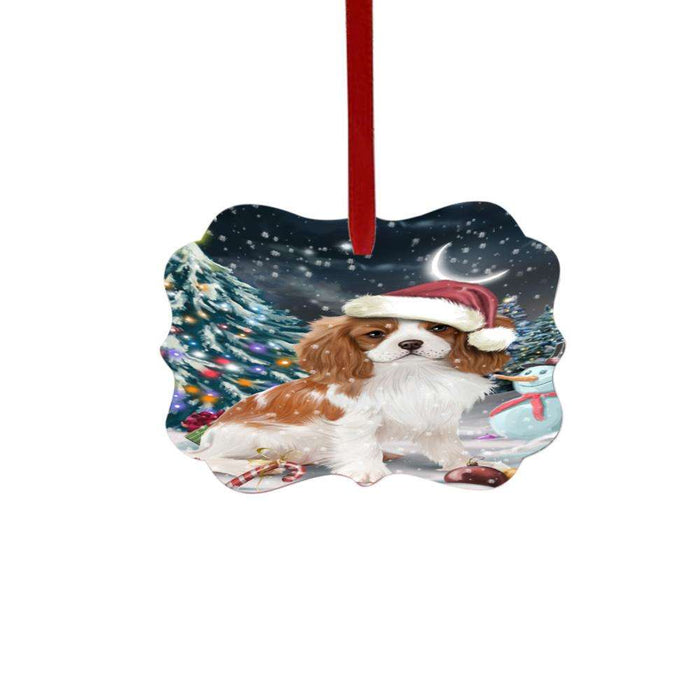 Have a Holly Jolly Christmas Happy Holidays Cavalier King Charles Spaniel Dog Double-Sided Photo Benelux Christmas Ornament LOR48126