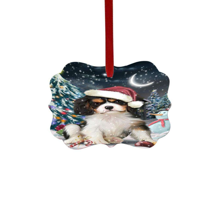 Have a Holly Jolly Christmas Happy Holidays Cavalier King Charles Spaniel Dog Double-Sided Photo Benelux Christmas Ornament LOR48127