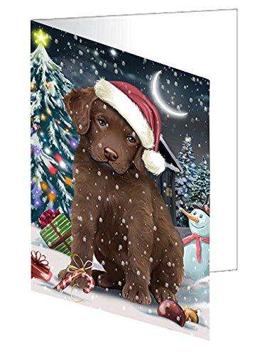 Have a Holly Jolly Christmas Happy Holidays Chesapeake Bay Retriever Dog Handmade Artwork Assorted Pets Greeting Cards and Note Cards with Envelopes for All Occasions and Holiday Seasons GCD2490