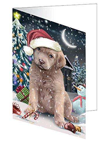 Have a Holly Jolly Christmas Happy Holidays Chesapeake Bay Retriever Dog Handmade Artwork Assorted Pets Greeting Cards and Note Cards with Envelopes for All Occasions and Holiday Seasons GCD2495