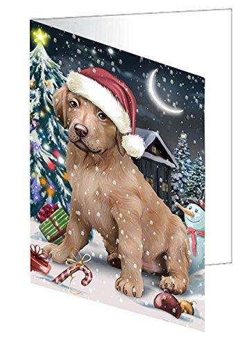 Have a Holly Jolly Christmas Happy Holidays Chesapeake Bay Retriever Dog Handmade Artwork Assorted Pets Greeting Cards and Note Cards with Envelopes for All Occasions and Holiday Seasons GCD2500