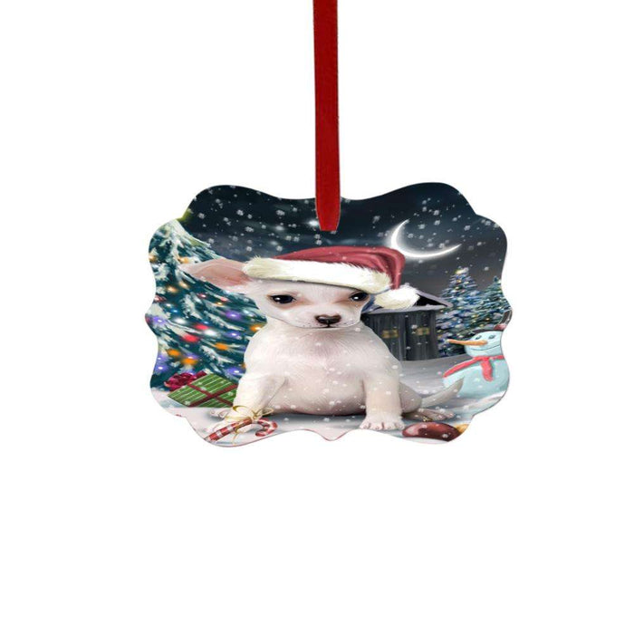 Have a Holly Jolly Christmas Happy Holidays Chihuahua Dog Double-Sided Photo Benelux Christmas Ornament LOR48134