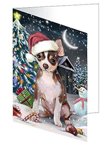 Have a Holly Jolly Christmas Happy Holidays Chihuahua Dog Handmade Artwork Assorted Pets Greeting Cards and Note Cards with Envelopes for All Occasions and Holiday Seasons GCD235