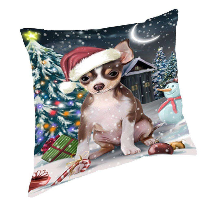 Have a Holly Jolly Christmas Happy Holidays Chihuahua Dog Throw Pillow PIL324