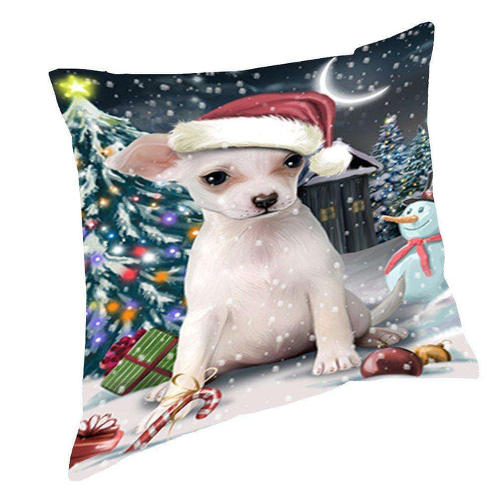 Have a Holly Jolly Christmas Happy Holidays Chihuahua Dog Throw Pillow PIL328