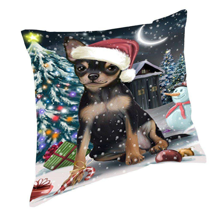 Have a Holly Jolly Christmas Happy Holidays Chihuahua Dog Throw Pillow PIL332