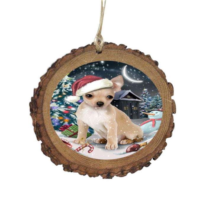 Have a Holly Jolly Christmas Happy Holidays Chihuahua Dog Wooden Christmas Ornament WOR48132