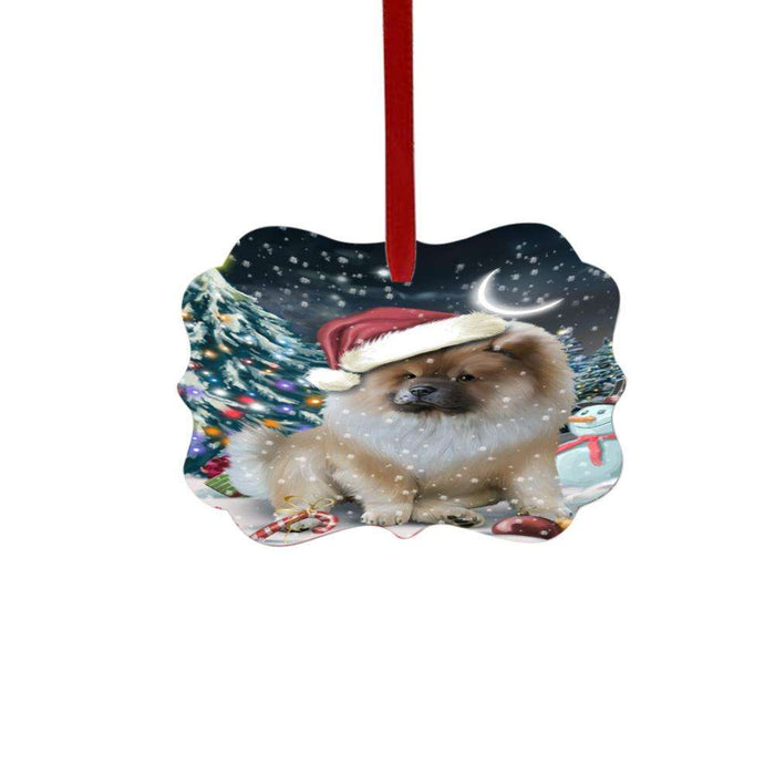 Have a Holly Jolly Christmas Happy Holidays Chow Chow Dog Double-Sided Photo Benelux Christmas Ornament LOR48136