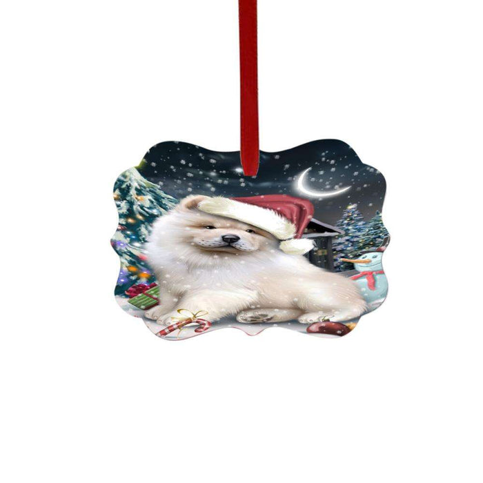 Have a Holly Jolly Christmas Happy Holidays Chow Chow Dog Double-Sided Photo Benelux Christmas Ornament LOR48138