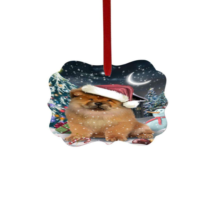 Have a Holly Jolly Christmas Happy Holidays Chow Chow Dog Double-Sided Photo Benelux Christmas Ornament LOR48139