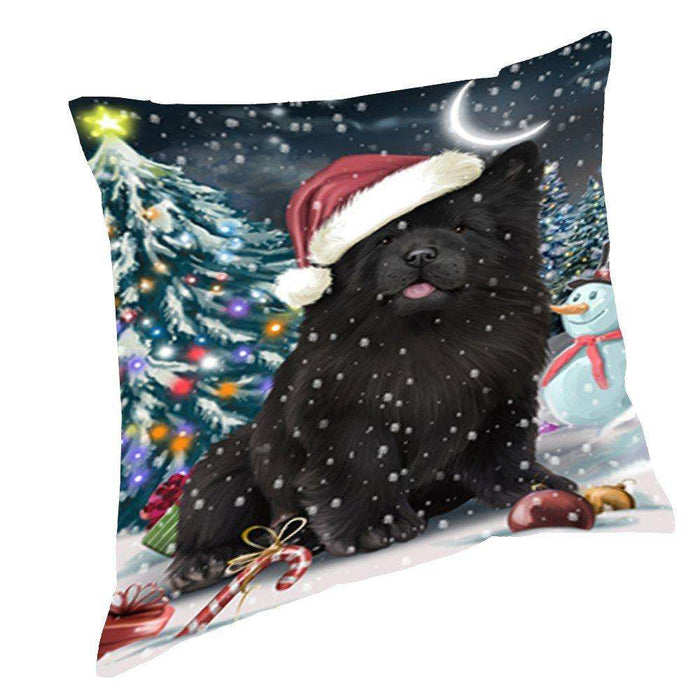 Have a Holly Jolly Christmas Happy Holidays Chow Chow Dog Throw Pillow PIL340