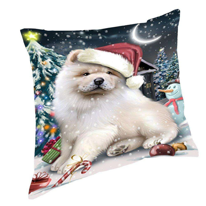 Have a Holly Jolly Christmas Happy Holidays Chow Chow Dog Throw Pillow PIL344