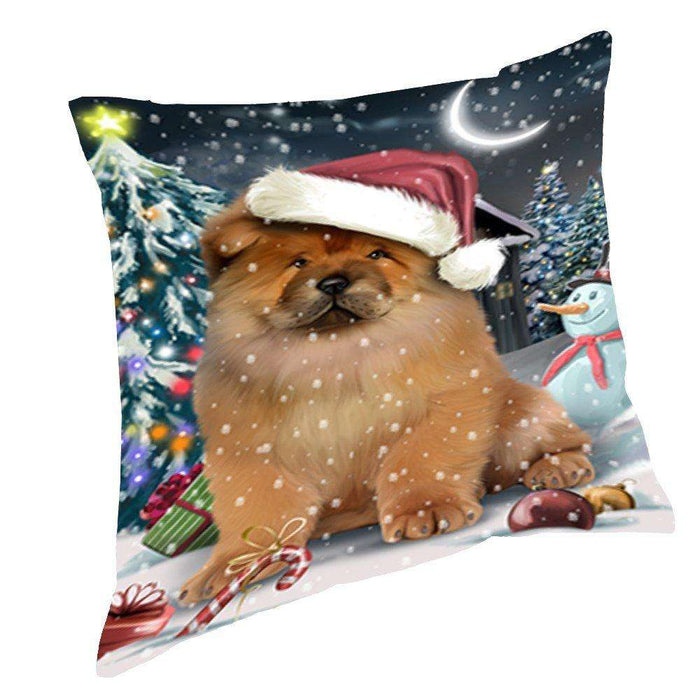 Have a Holly Jolly Christmas Happy Holidays Chow Chow Dog Throw Pillow PIL348