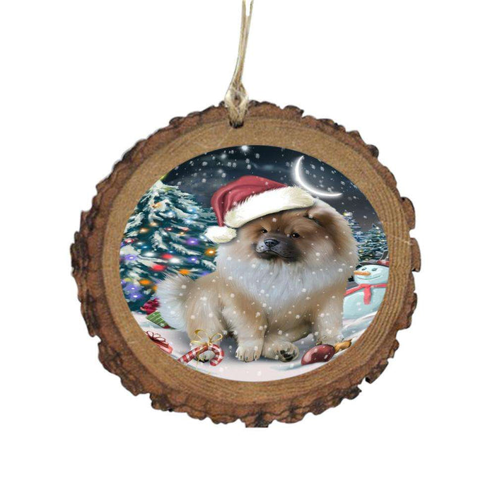 Have a Holly Jolly Christmas Happy Holidays Chow Chow Dog Wooden Christmas Ornament WOR48136