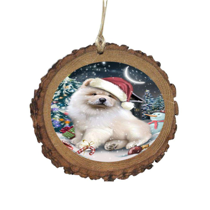 Have a Holly Jolly Christmas Happy Holidays Chow Chow Dog Wooden Christmas Ornament WOR48138