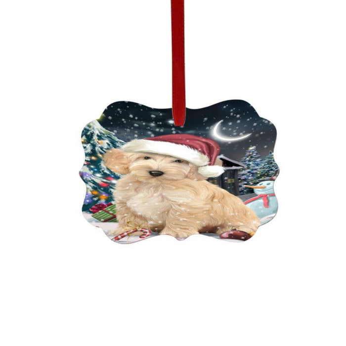 Have a Holly Jolly Christmas Happy Holidays Cockapoo Dog Double-Sided Photo Benelux Christmas Ornament LOR48264