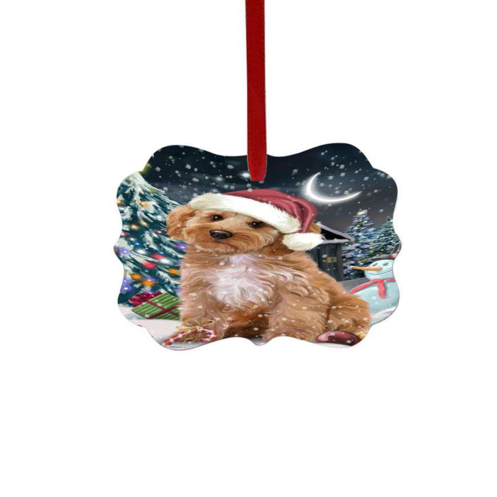 Have a Holly Jolly Christmas Happy Holidays Cockapoo Dog Double-Sided Photo Benelux Christmas Ornament LOR48265