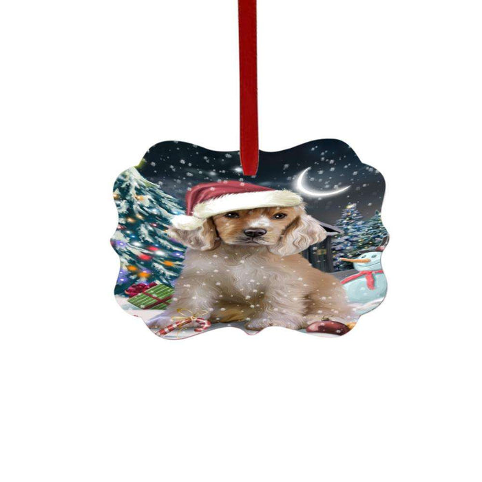 Have a Holly Jolly Christmas Happy Holidays Cocker Spaniel Dog Double-Sided Photo Benelux Christmas Ornament LOR48268