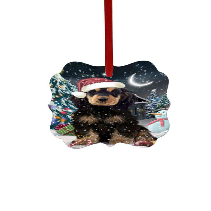 Have a Holly Jolly Christmas Happy Holidays Cocker Spaniel Dog Double-Sided Photo Benelux Christmas Ornament LOR48269