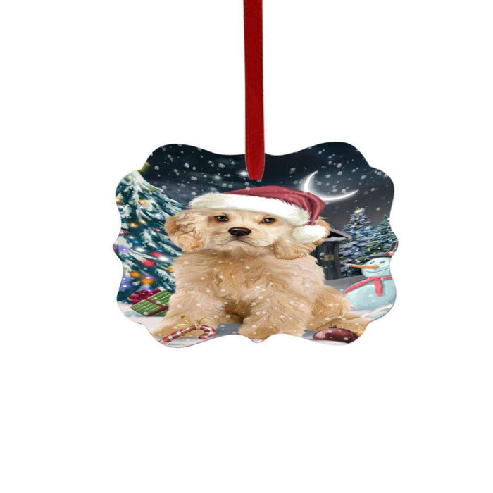 Have a Holly Jolly Christmas Happy Holidays Cocker Spaniel Dog Double-Sided Photo Benelux Christmas Ornament LOR48270