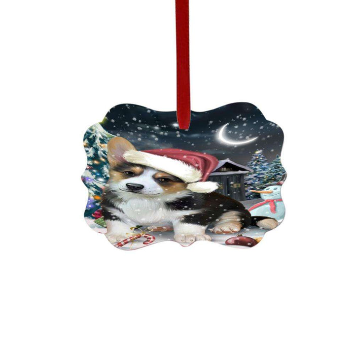 Have a Holly Jolly Christmas Happy Holidays Corgi Dog Double-Sided Photo Benelux Christmas Ornament LOR48140