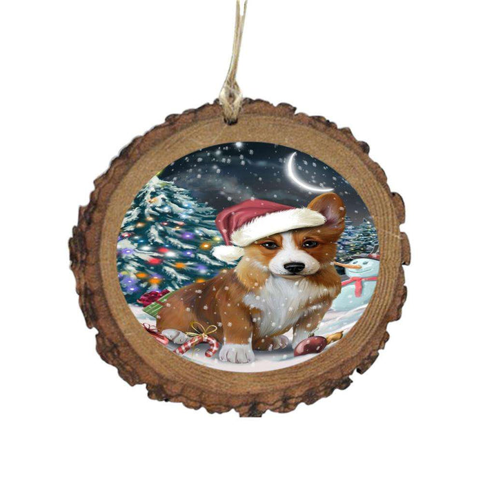 Have a Holly Jolly Christmas Happy Holidays Corgi Dog Wooden Christmas Ornament WOR48142